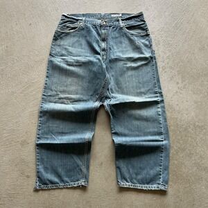 Vintage Levis Silver Tab Baggy Jeans Size 38x30 Blue Medium Wash Denim Wide Leg